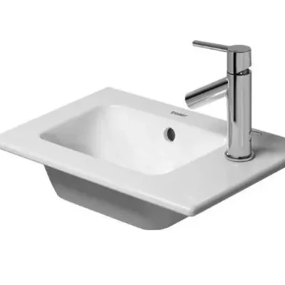 Duravit ME by Starck - mēbeles rokas izlietne 43x30 cm, 1 jaucējkrāna caurums, WonderGliss, balta matēta 07234332001
