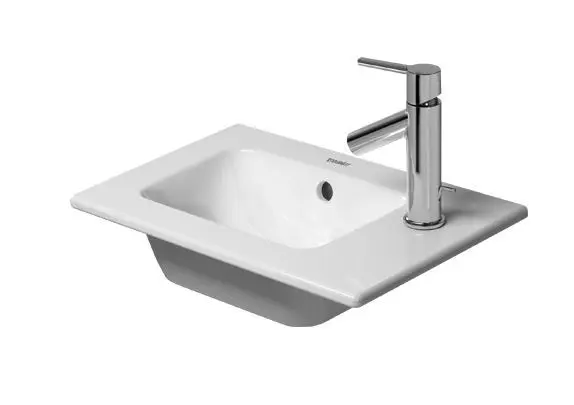 Duravit ME by Starck - mēbeles rokas izlietne 43x30 cm, ar 1 jaucējkrāna caurumu, ar WonderGliss, Alpu balts 07234300001