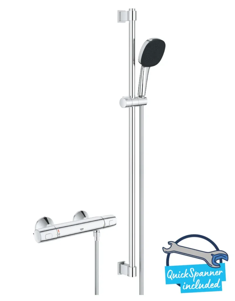 Grohe Precision Trend - dušas komplekts ar termostatu, 3 strūklas veidi, hroms 34855003