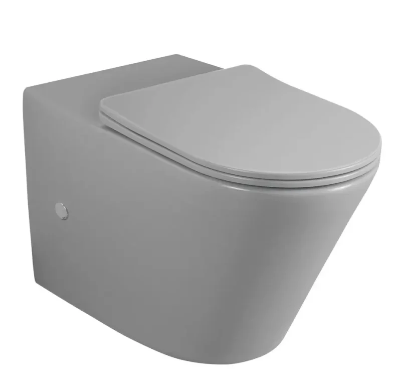 Sapho Paco - WC kombibļoda, Vario izvads, Rimless, pelēka PC1012GR-111