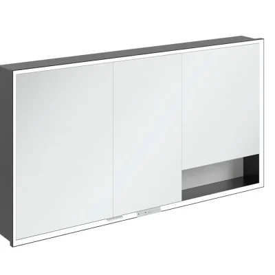 Villeroy & Boch My View+ - spoguļskapītis ar LED apgaismojumu 140x75x17 cm, 3 durvis, Brillantbalts/Mattmelns B48214VE