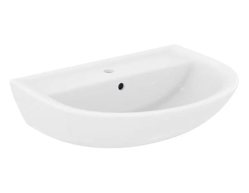 Ideal Standard Eurovit - izlietne 65x50 cm, ar pārplūdi, jaucējkrāna caurumu, balta W332201