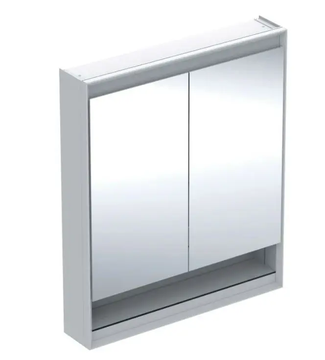 Geberit ONE - spoguļskapis ar LED apgaismojumu, 75x90x15 cm, 2 durvis, ar nišu, metāls 505.832.00.1