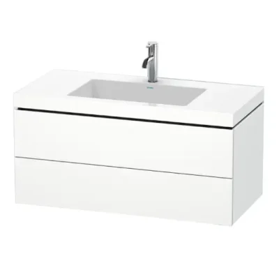 Duravit L-Cube - zemskapītis ar izlietni 50x100x48 cm, 2 atvilktnes, balts matēts LC6928O1818
