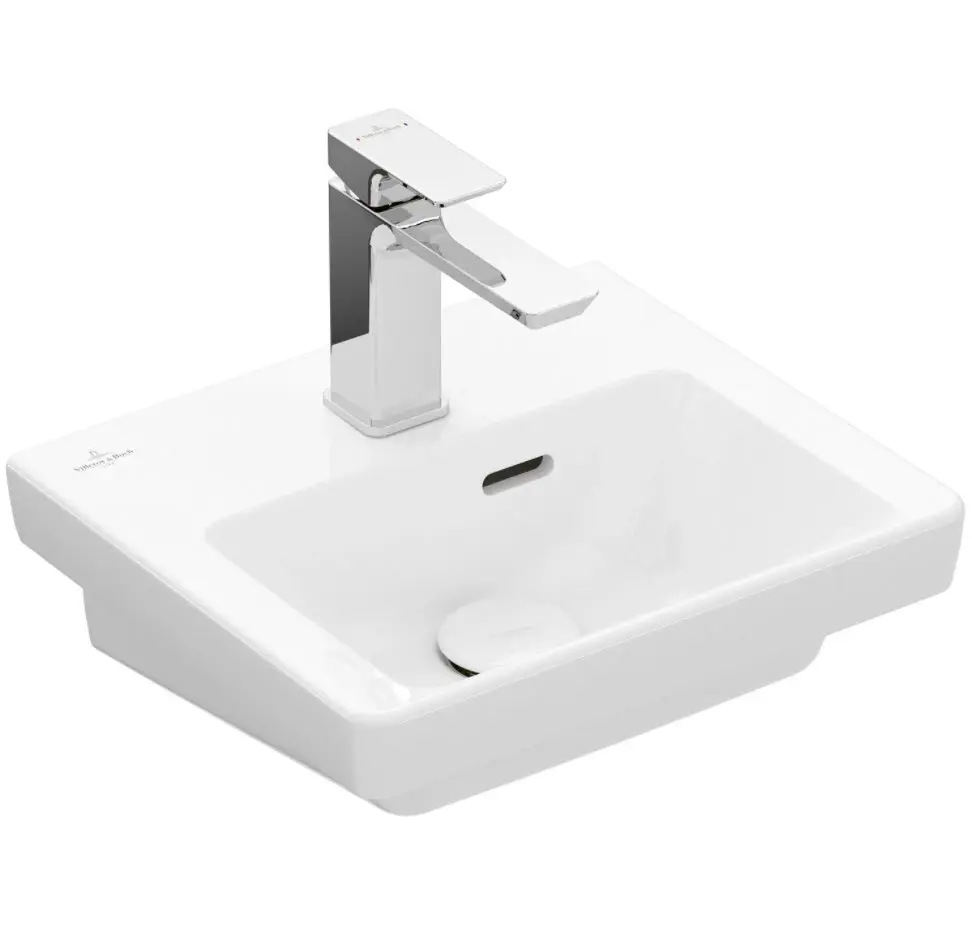 Villeroy & Boch Subway 3.0 - mēbeļu roku mazgājamā izlietne 37x31 cm, ar pārplūdi, ar jaucējkrāna caurumu, Alpu balts 43703701