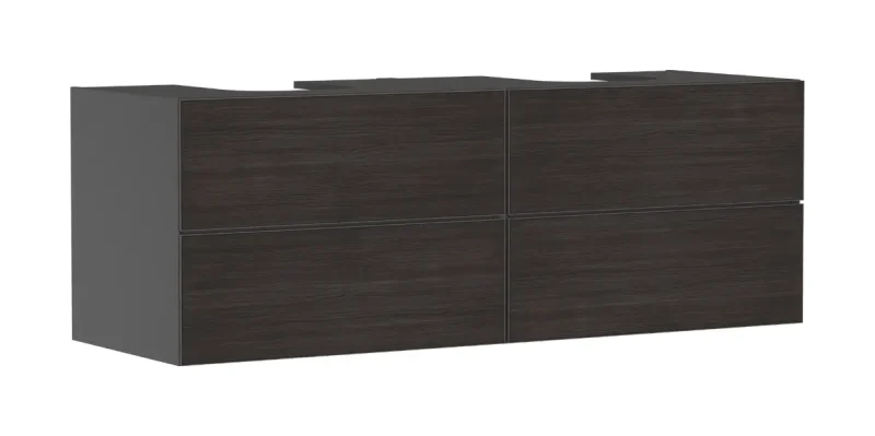 Hansgrohe Xevolos E - izlietnes apakšskapītis 157x56x55 cm, 4 atvilktnes, matēti pelēks/tumšs ozols 54201730