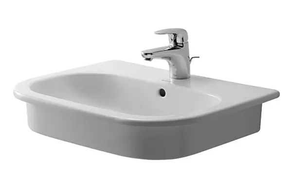 Duravit D-Code - iebūvējama izlietne 55x44 cm, 1 caurums jaucējkrānam, Alpu balts 0337540000
