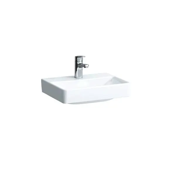 Laufen Pro S - roku mazgājamā izlietne, 45x34 cm, 1 jaucējkrāna caurums, bez pārplūdes, LCC, balta H8169614001561