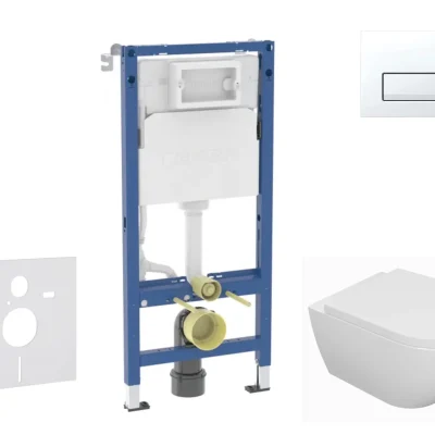 Geberit Duofix - priekšsienas elementa komplekts, WC Oudee ar Softclose sēdekli un Delta50 vadības plati, Alpu balts SANI11CA3130B