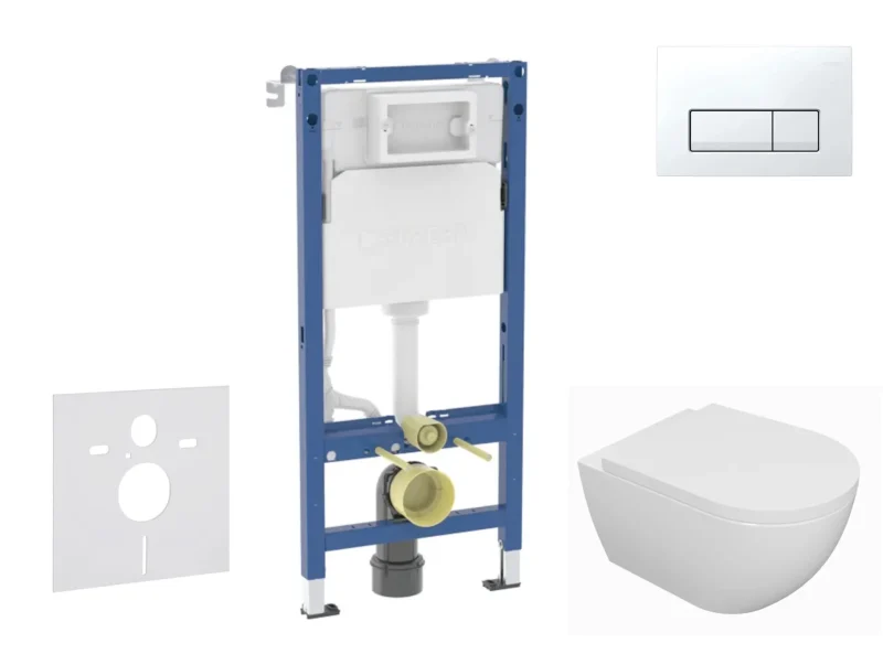 Geberit Duofix - priekšsienas elementa komplekts, WC Oudee ar Softclose sēdekli un Delta50 vadības plati, Alpu balts SANI11CA3130B