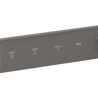 Hansgrohe RainSelect - zemapmetuma termostata maisītājs, 5 patērētājiem, hroms melns birstēts 15384340