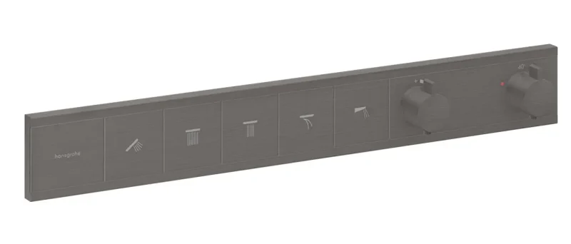 Hansgrohe RainSelect - zemapmetuma termostata maisītājs, 5 patērētājiem, hroms melns birstēts 15384340