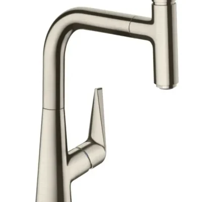 Hansgrohe Talis Select M51 - virtuves izlietnes maisītājs M5115-H220 ar izvelkamu trauku dušu, sBOX, nerūsējošais tērauds 73852800