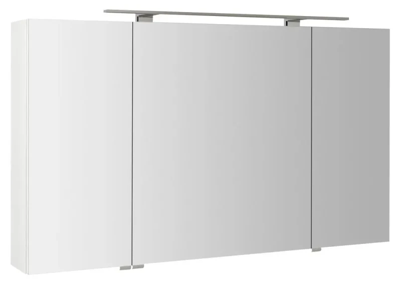 Sapho Riwa - spoguļskapis ar LED apgaismojumu, 121x70x17 cm, 3 durvis, balts spīdīgs RIW120-0030
