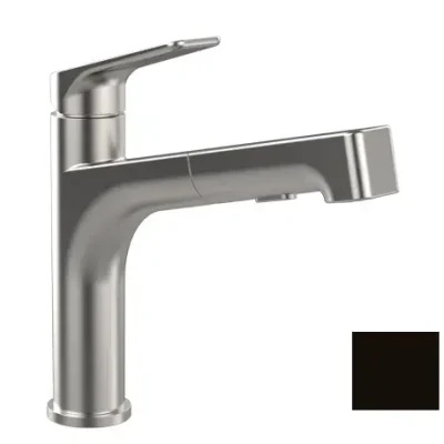 Villeroy & Boch Junis - virtuves izlietnes maisītājs ar izvelkamu dušu, melns matēts 92820006