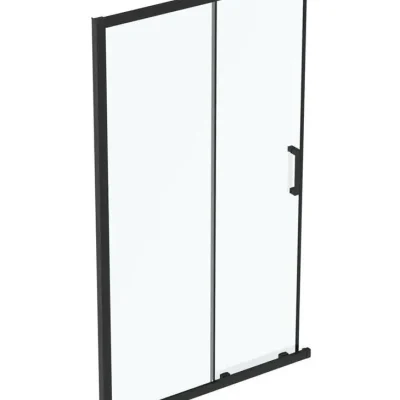Ideal Standard Connect 2 - bīdāmās dušas durvis, divdaļīgas, 120 cm, melns/caurspīdīgs K9264V3