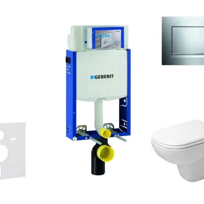 Geberit Kombifix - priekšsienas montāžas komplekts, WC ar sēdekli, D-Code, bez apmales, SoftClose, vadības plate Sigma20, hroms spīdīgs/hroms matēts 110.302.00.5 NH6