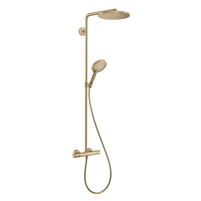 Hansgrohe Raindance Select S - dušas kolonna Showerpipe ar termostata maisītāju, 1jet, birstēta bronza 27633140