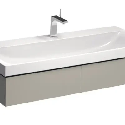 Geberit Xeno 2 - izlietnes skapītis 120 cm, ar LED apgaismojumu, 2 izvelkamām atvilktnēm, greige 500.517.00.1