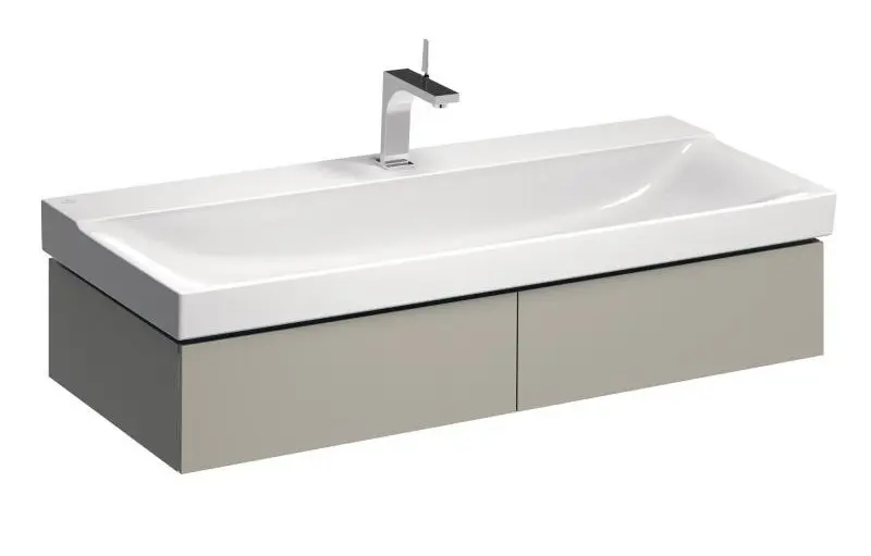 Geberit Xeno 2 - izlietnes skapītis 120 cm, ar LED apgaismojumu, 2 izvelkamām atvilktnēm, greige 500.517.00.1