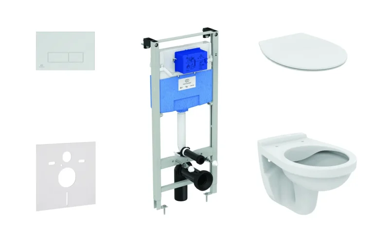 Ideal Standard ProSys - komplekts - priekšsienas elements, tualete un WC sēdeklis Alpha, vadības plate Oleas M2, SoftClose, hroms ProSys120M SP39