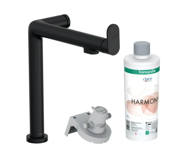 Hansgrohe Aqittura M91 - virtuves izlietnes maisītājs ar filtra funkciju, matēti melns 76802670