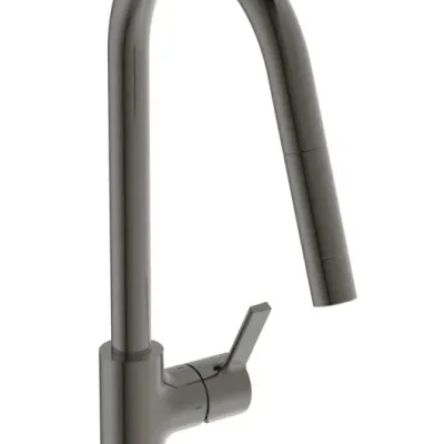 Ideal Standard Gusto - virtuves izlietnes maisītājs ar izvelkamu izteku, Magnetic Grey BD414A5