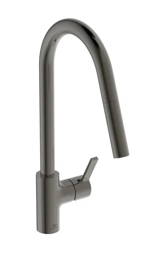Ideal Standard Gusto - virtuves izlietnes maisītājs ar izvelkamu izteku, Magnetic Grey BD414A5