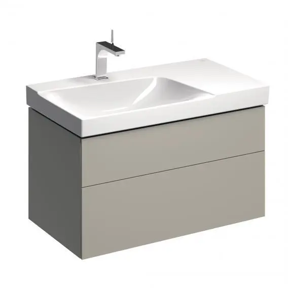 Geberit Xeno 2 - izlietnes skapītis 90 cm ar virsmu, atvilktne ar LED apgaismojumu, greige 500.515.00.1