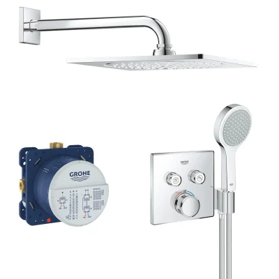 Grohe Grohtherm SmartControl - dušas komplekts Perfect ar termostata maisītāju - zemapmetuma, 2 plūsmas, hromēts 34742000
