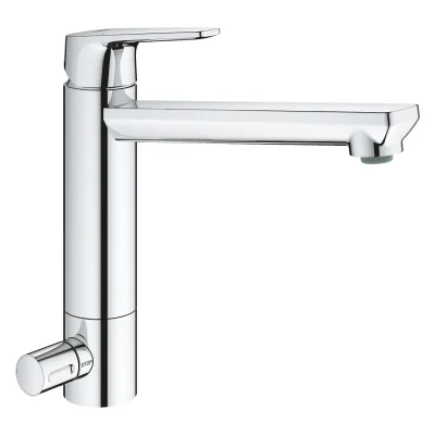 Grohe BauEdge - virtuves izlietnes maisītājs ar integrētu priekšnoslēgšanu, hromēts 31696000