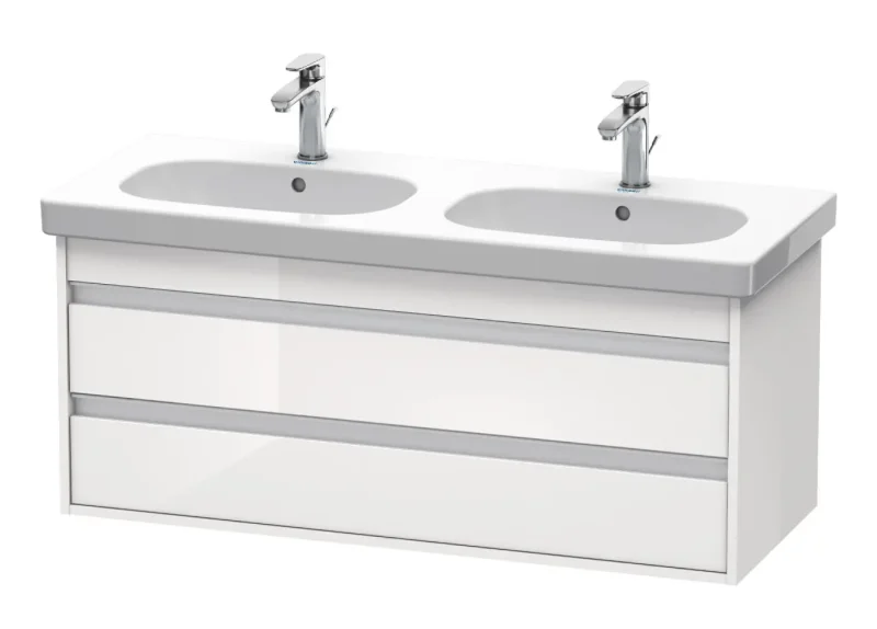 Duravit Ketho - izlietnes skapītis 48x115x46 cm, 2 atvilktnes, balts spīdīgs KT664902222