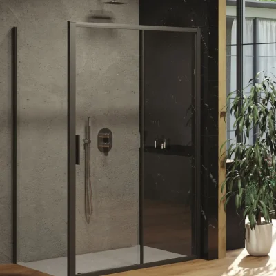 Ravak Blix - dušas siena BLSPS-80, 79-80 cm, melna/caurspīdīgs stikls X9BM40300Z1