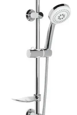 Aqualine Sunra - dušas komplekts 10 cm, stienis ar ziepju dozatoru un šļūteni, hroms 11444