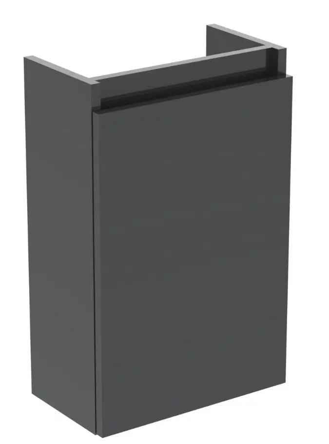 Ideal Standard Eurovit+ - izlietnes apakšskapītis, 55x35x20 cm, 1 durvis, eņģes kreisajā/labajā pusē, pelēks spīdīgs R0271TI
