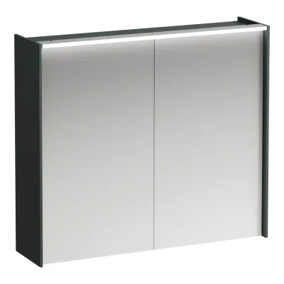 Laufen Lani - spoguļskapis ar LED apgaismojumu, 71x82x21 cm, 2 durvis, pelēks H4037621122661