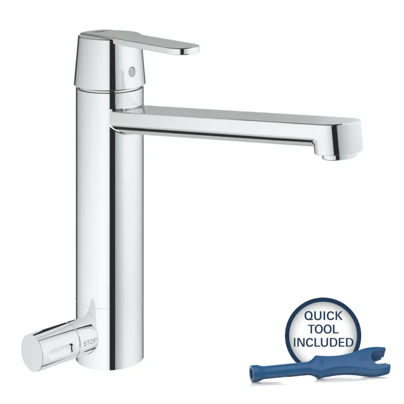 Grohe Get - virtuves izlietnes maisītājs ar ierīces noslēgvārstu, hromēts 30198000