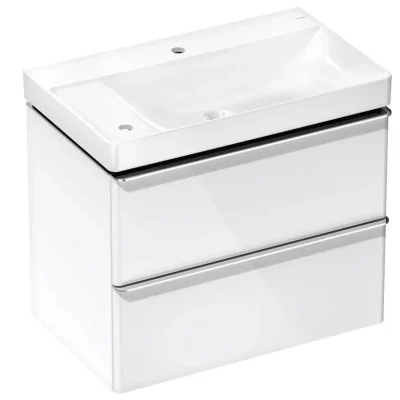 Hansgrohe Xelu Q - izlietne ar skapīti, 63x78x50 cm, 2 atvilktnes, balts spīdīgs/hroms 54377000