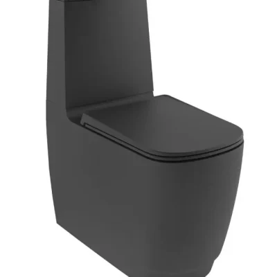 Kludi Resa S - WC kombinētā bļoda, Vario izvads, Rimless, Spiralflush, matēti melns 27WCB0139
