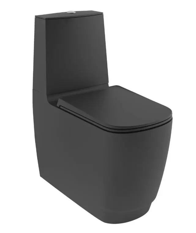 Kludi Resa S - WC kombinētā bļoda, Vario izvads, Rimless, Spiralflush, matēti melns 27WCB0139