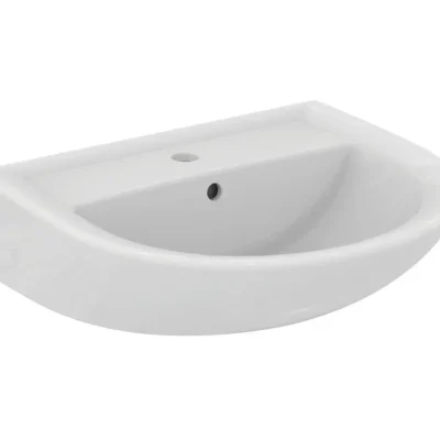 Ideal Standard Eurovit - izlietne 50x46 cm, ar pārplūdi, jaucējkrāna caurumu, balta W332601