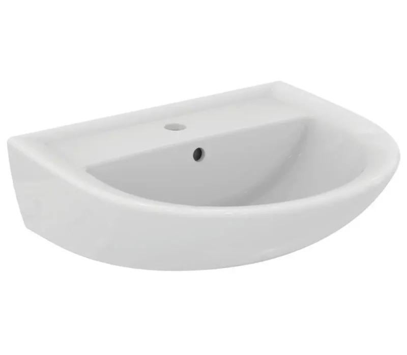 Ideal Standard Eurovit - izlietne 50x46 cm, ar pārplūdi, jaucējkrāna caurumu, balta W332601