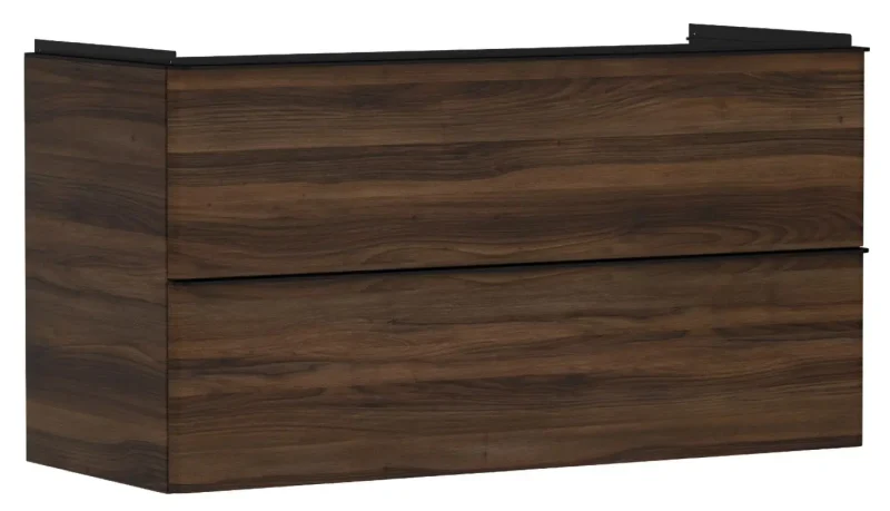 Hansgrohe Xelu Q - izlietnes apakšskapītis, 63x118x50 cm, 2 atvilktnes, tumšs valrieksts/matēti melns 54038670