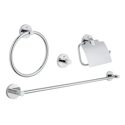 Grohe Essentials - vannas istabas aksesuāru komplekts 4 in 1, hromēts 40776001