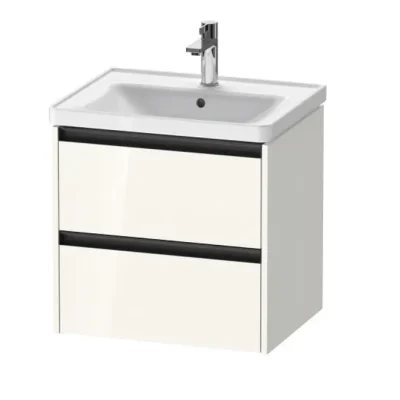 Duravit Ketho.2 - izlietnes skapītis, 55x58x46 cm, 2 atvilktnes, balts spīdīgs K25281022220000