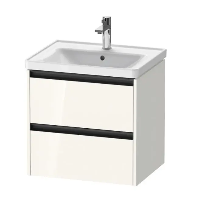 Duravit Ketho.2 - izlietnes skapītis, 55x58x46 cm, 2 atvilktnes, balts spīdīgs K25281022220000