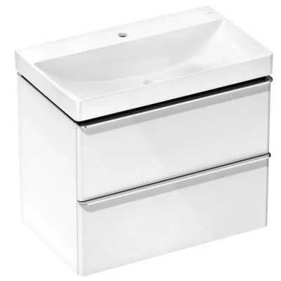 Hansgrohe Xelu Q - izlietne ar zemizlietnes skapi, 63x78x50 cm, 2 atvilktnes, balts spīdīgs/hroms 54374000