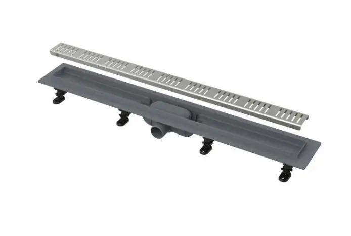 Alcadrain dušas notekas - dušas paliktnis Simple 85 cm, ar malu perforētam režģim, komplektā režģis, nerūsējošā tērauda matēts APZ10-850M