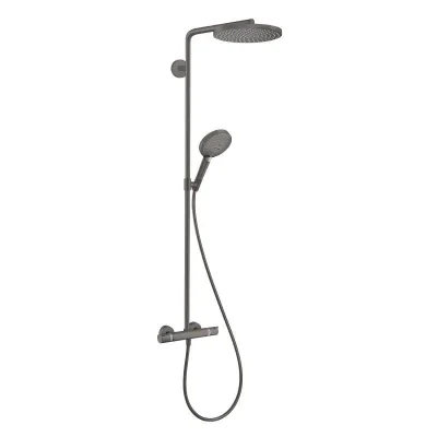 Hansgrohe Raindance Select S - dušas kolonna Showerpipe ar termostata maisītāju, 1jet, melns hroms, matēts 27633340