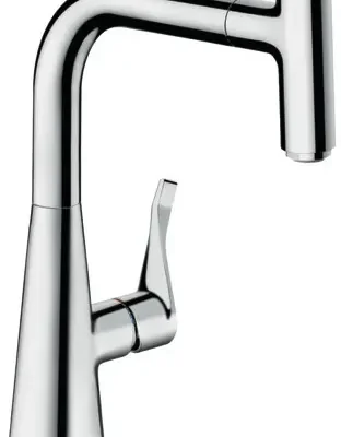 Hansgrohe M71 - virtuves izlietnes maisītājs M7115-H240 ar izvelkamu trauku dušu, sBOX, hromēts 73802000